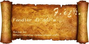 Fendler Ádám névjegykártya