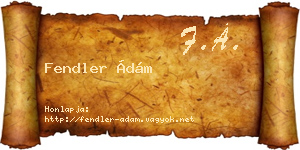 Fendler Ádám névjegykártya